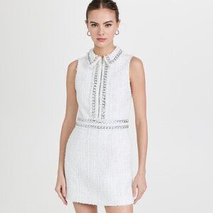 ALICE + OLIVIA Ellis Zip Front Dress Chain Trim Dress Size 4 NWT